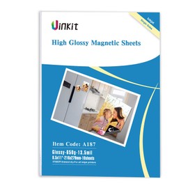 Uinkit 10 Sheets Printable Magnetic sheets Non Adhesive 13.5mil 8.5 x 11 Inches Thick Magnet Glossy Paper for Inkjet Printers