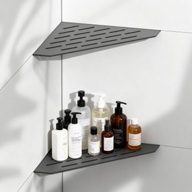 Matte Black Shower Corner Shelf 10-inch 2 Pcs Wall Mount Shower Caddy