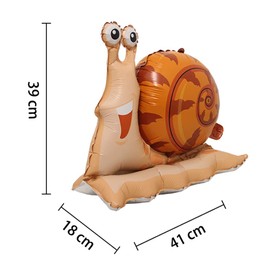 Selfstand 3D Animal Fox Koala Lion Elephant Panda Cow Rabbit dinosaur Triceratops Stegosaurus Baby shower Ball Foil Balloons Birthday Party Baby Shower Decorations Kids Toys (Base Snail)
