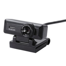 Elecom UCAM-C750FBBK Webcam, Built-in Microphone, Full HD, 1080p, 30 FPS, 5 Megapixels, High-Definition Glass Lens, Cable Length: 4.9 ft. (1.5 m), Black