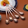 Copper Teaspoons, 6 Piece Spoons Silverware, Stainless Steel Small Spoons,
