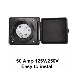 TREK POWER 50AMP RV Power Twist Lock Plug Inlet 125V/250V Female Locking Connector