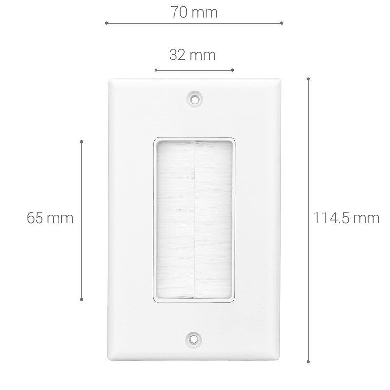 kwmobile 4 x Flush-Mounted Cable Grommet with Brush – Flush-Mounted