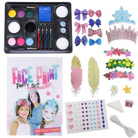 Toyland® Girls Face Paint Party Set - Includes Face Paints, Jewels, Card Crowns & Accessories