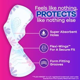 Always Radiant Feminine Pads for Women, Flexfoam Pads with Wings, Size 2, Heavy Absorbency, Lightly Scented, 36 Count (Packaging May Vary)