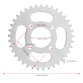 Tissting Motorcycle Rear Sprocket, 420 Chain 48 mm 37 Teeth Sprocket Made of Carbon Steel for 50cc 90cc 110cc 125cc Karts Motorcycles ATVs Electric Bicycles Dirt Pit Bike