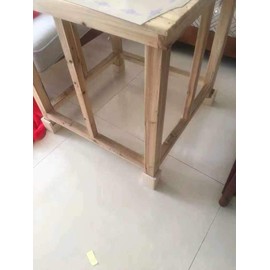 Mysummer Pack of 4 Bed Risers Square Wood Color Furniture Risers, Add 2" Height to Sofa,Desks,Tables and Chairs Creat Underbed Storage (unfinished wood color)