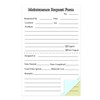 Generic 300 Sets Maintenance Request Forms, 3 Part Carbonless, 6