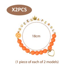 MAXQUU 2 Pieces of Letter Beaded Bracelet, Simple and Fashionable, Creative Jewelry, Ladies Beaded Bracelet, Friendship Handpiece, Clothing and Dress-Up Accessories.