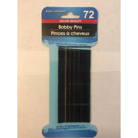 Basic Solutions Salon Quality Black Bobby Pins, 72-ct. Pack NEW On Card NIP