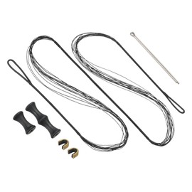 PATIKIL 44 Inch Bow String Replacement, Archery Bowstrings Accessories 12 Strands Bowstring with Finger Guard & 2 Brass Nock Points for Traditional Recurve Longbow, Black