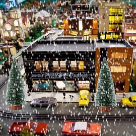 9-Piece Mini Christmas Tree Set - Green Christmas Trees with Snow Effect, Mini Christmas Tree, Christmas Tree in 10/15/20 cm, Christmas Tree with Wooden Base, DIY Christmas Decoration