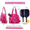 ROYALFAIR Pink Neoprene Pickleball Tote Bag, Large Capacity, Adjustable Shoulder