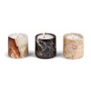 Set of 2 Fossilstone Marble Tea Light Holders – 2"