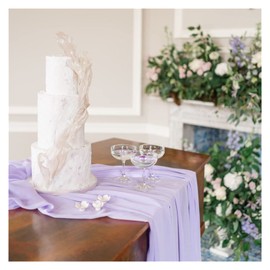B-COOL Chiffon Table Runner 27x120 Inches Long Light Purple Sheer Table Runners for Romantic Wedding Birthday Party Bridal Shower Decorations