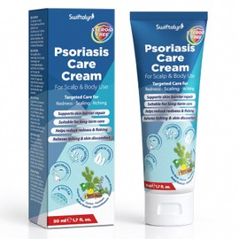 Psoriasis Treatment Cream for Scalp & Skin: Steroid-Free Formula with Salicylic Acid, Colloidal Oatmeal & Niacinamide – Helps Soothe Itching, Redness & Scaling 50ml
