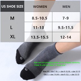 FITRELL 6 Pack Men's Athletic Ankle Socks Cushioned Sports Running Socks, Shoe Size 9-12, Dark Grey