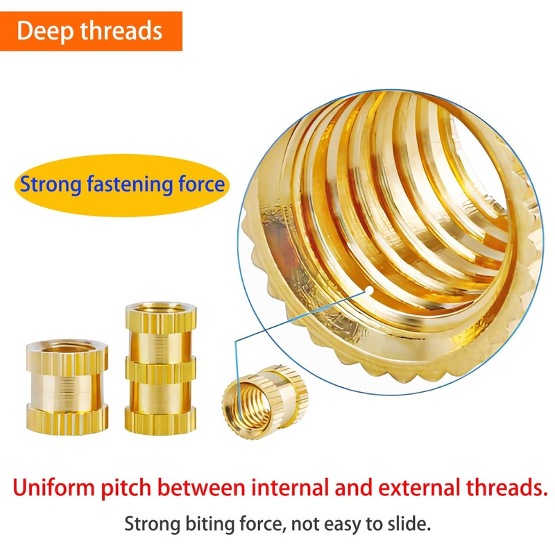 Qrity Pack of 20 Threaded Inserts, M4 x 12 x