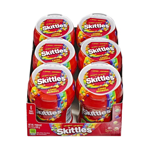 Skittles Original Bottle, 113gm 3.9oz, 6 Count {Imported from Canada}