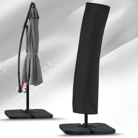 ABCCANOPY Offset Umbrella Covers, Waterproof Patio Umbrella Cover fit 8FT to 10FT Cantilever Umbrellas Market Outdoor Umbrella Cover with Zipper,Black