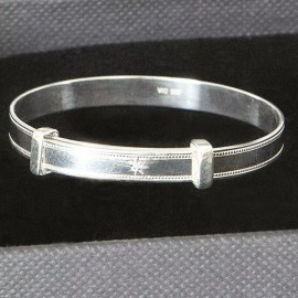 Little Gold Daisy Children Solid Silver Bracelet Newborn Bangle Baby Shower Baptism Christening