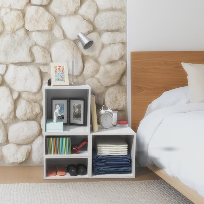 Niche Cubo Half Size Wood Stackable Storage Bookcase Shelf Organizer