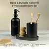 MaisoNovo Elegant Black Ceramic Soap Dispenser Set | Dish Soap