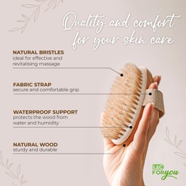LAC FOR YOU Trockenbürste Körper aus Holz – Körperbürste Naturborsten für Dry Brush, Peeling & Cellulite-Massage, fördert Lymphdrainage und Hauterneuerung