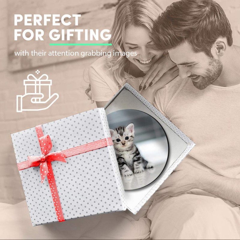 1 x Round MDF Magnet - Grey Tabby Bengal Pet