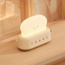 BANDIANCY BANDIANCY Cute Kids Night Light, Bedroom Decorative Toast Night Light, LED Dimmable Kindergarten Night Light with Timer, Rechargeable Nightstand Light (Yellow Toast)
