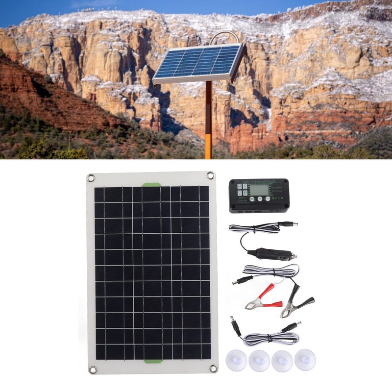 30A MPPT Solar Controller and Solar Panel Kit, 12V 24V