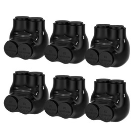 RVBOATPAT 2 Port Insulated Connector Multi Tap Connector 2-14 AWG Aluminum to Copper Wire Connectors Single-Sided Entry Slotted Allen Hex - 6 Pack