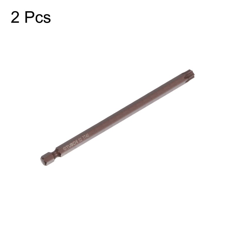HARFINGTON 2pcs T40 Torx Bit 1/4" Hex Shank 4" Length