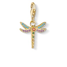 Thomas Sabo Women Charm Pendant Colourful Dragonfly 925 Sterling Silver 1758-974-7