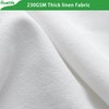 Awellife White Linen Shower Curtain for Bathroom Natural Cotton Cloth