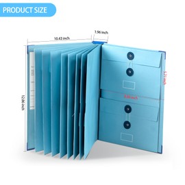 Important Document Organizer,Folders for Documents,Bound Expanding File for Important Papers/Passports/Birth Certificates(Blue)