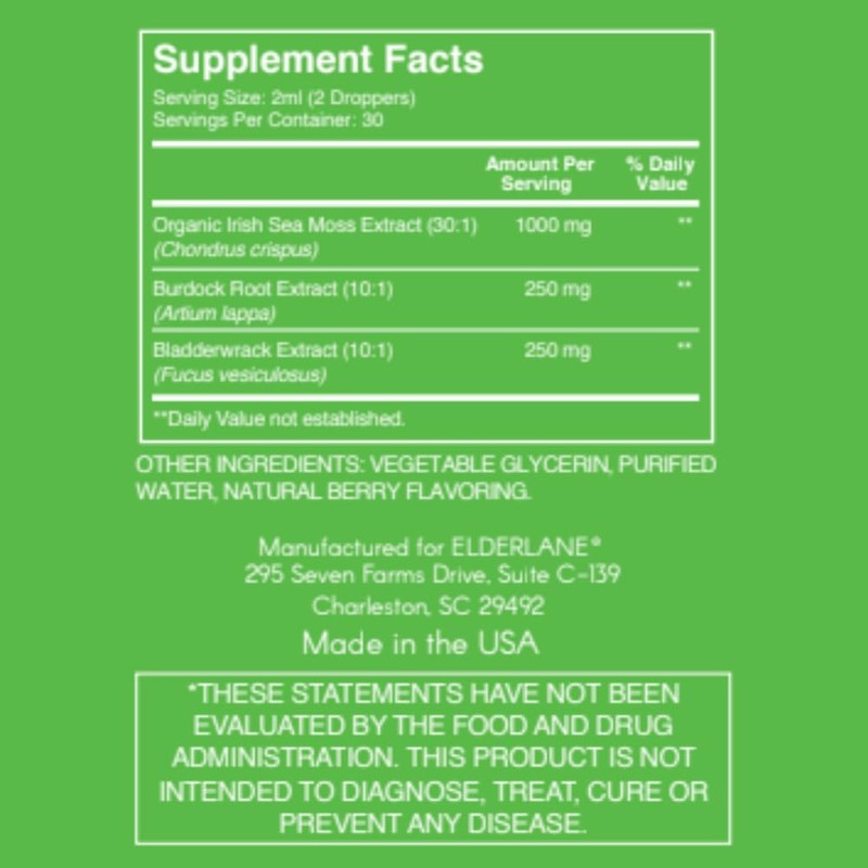Elderlane Elderlane Unflavored Sea Moss Drops