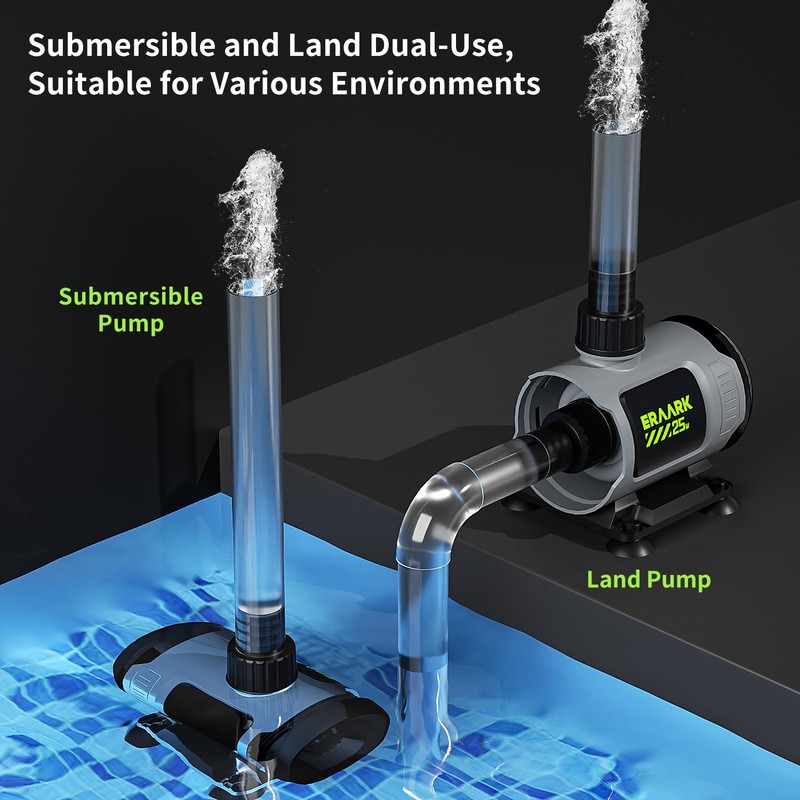 ERAARK 650GPH Submersible Water Pump 25W Ultra Quiet Small Fountain