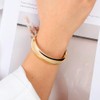 Manfnee Women's Gold Bangle Cuff Bracelet Adjustable Open Bracelet, No