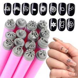 XEAOHESY 15pcs Nail Art Stamp Pen Set Flower Design Nail Stamping Pens Nail Stamp Tool Nail Art Stamps for Women