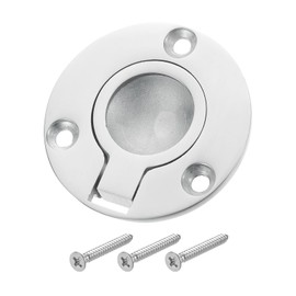 sourcing map Flush Ring Pull Handle, 1Pcs 50 mm - 316 Stainless Steel Round Recessed Door Pull with Screw, Hidden Door Latch for Marine Yacht Hatch Furniture