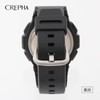 Clefer TE-D189-BK Digital Men's Wristwatch, Radio Wave, Urethane Strap, Black,