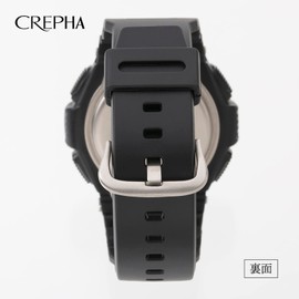 Clefer TE-D189-BK Digital Men's Wristwatch, Radio Wave, Urethane Strap, Black, Black