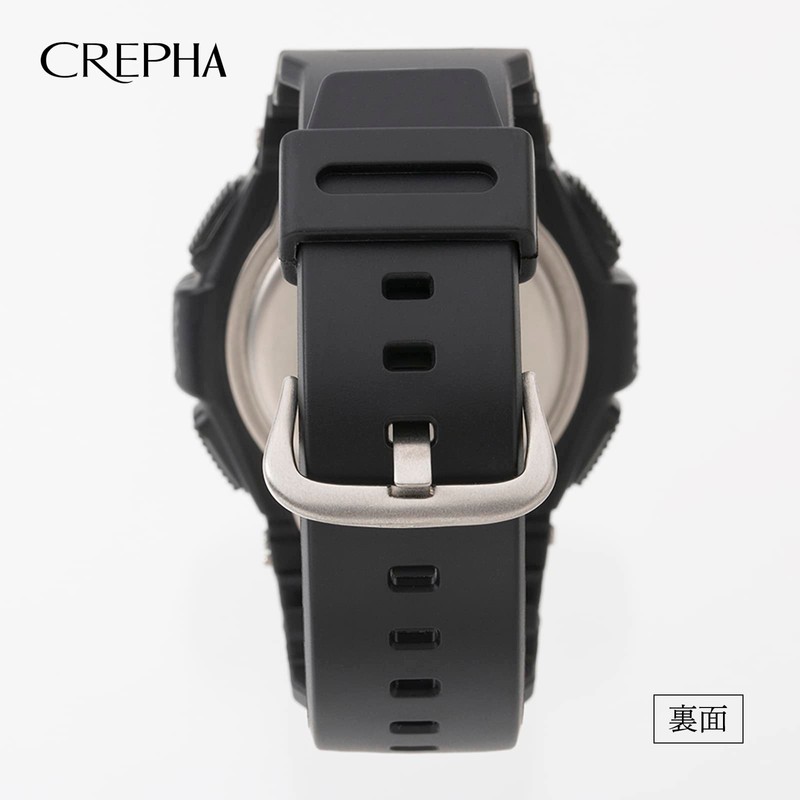 Clefer TE-D189-BK Digital Men's Wristwatch, Radio Wave, Urethane Strap, Black,