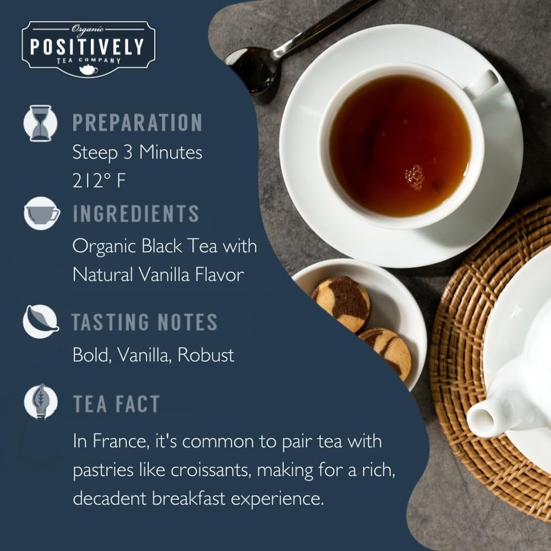 Organic Positively Tea Company, French Breakfast Black Tea, Loose Leaf,