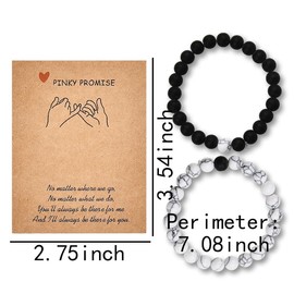 Pinky Promise Bracelets for Boyfriend Girlfriend Valentines Day Gifts for Wife Husband Anniversary Birthday Gift for Couples Long Distance Relationship Bracelet for 2 Friendship Gift for Sister Friend