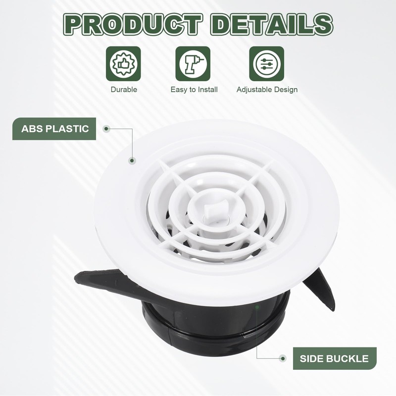 PATIKIL 3 Inch Round Air Vent Cover, 4 Pack ABS