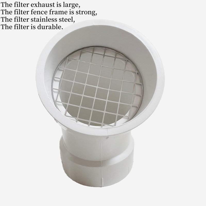PVC termination vent with stainless steel screen,45 Degrees,1pcs,For 2“ DWV