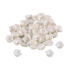 About 300 Pcs Resin Seashell Beads Small Clam Shell Spacer Beads White Ocean Beach Bead Sea Animal Charms Jewelry Making Loose Bead with Holes for Earrings Bracelets