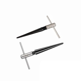 T Handle Tapered Reamer Set, 1/8"-1/2" & 3/16"-5/8" Straight Flute Handle Reamers, 6 Fluted Chamfer Bridge Pin Hole Hand Held Reaming Tool for Woodworker Luthier Guitar (2 Pack)